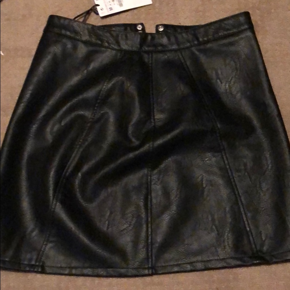 Leather mini skirt